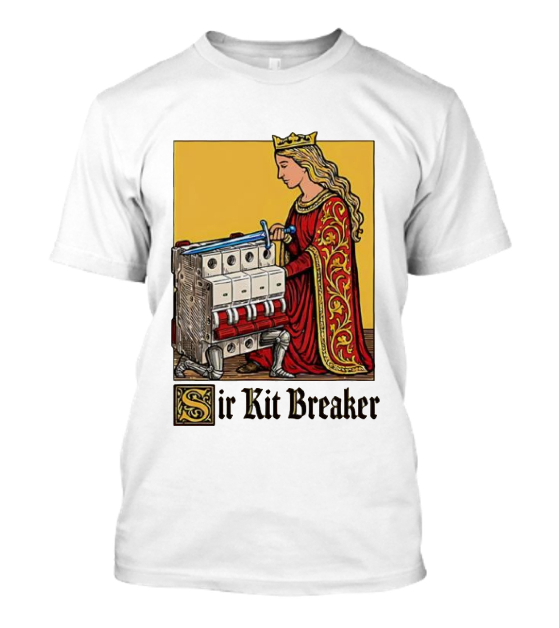 Sir Kit Breaker Queen Of Swords Knight Tarot Crown T-Shirt