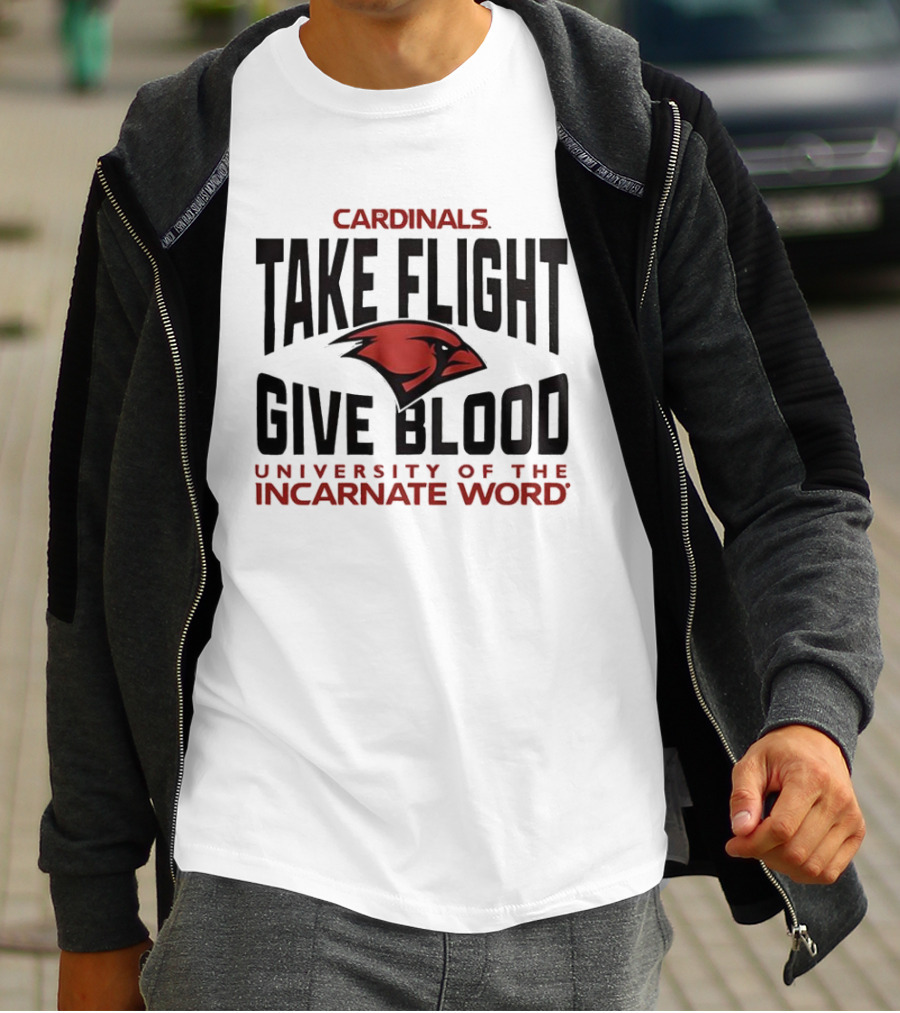 CARDINALS TAKE FLIGHT GIVE BLOOD UNIVERSITY OF THE INCARNATE WORD T-Shirt