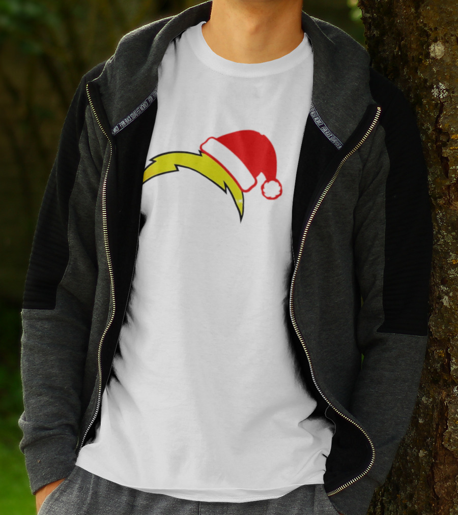 Los Angeles Chargers NFL Santa Hat Bolt T-Shirt