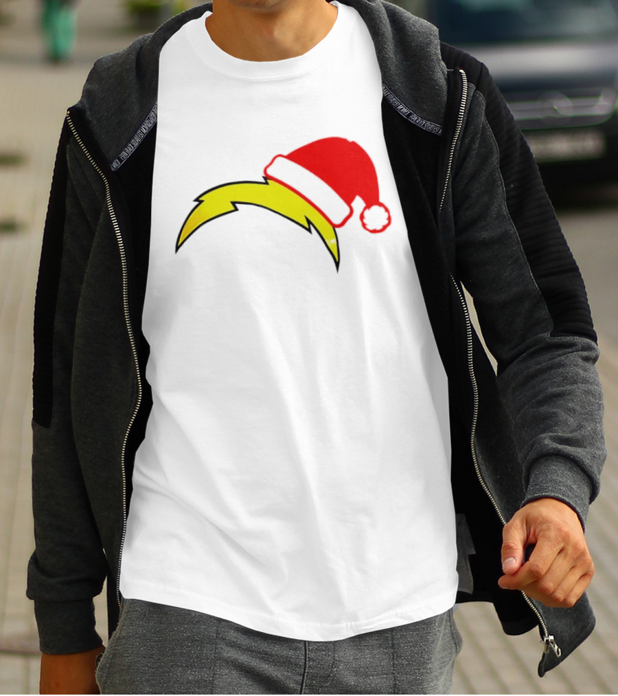 Los Angeles Chargers NFL Santa Hat Bolt T-Shirt