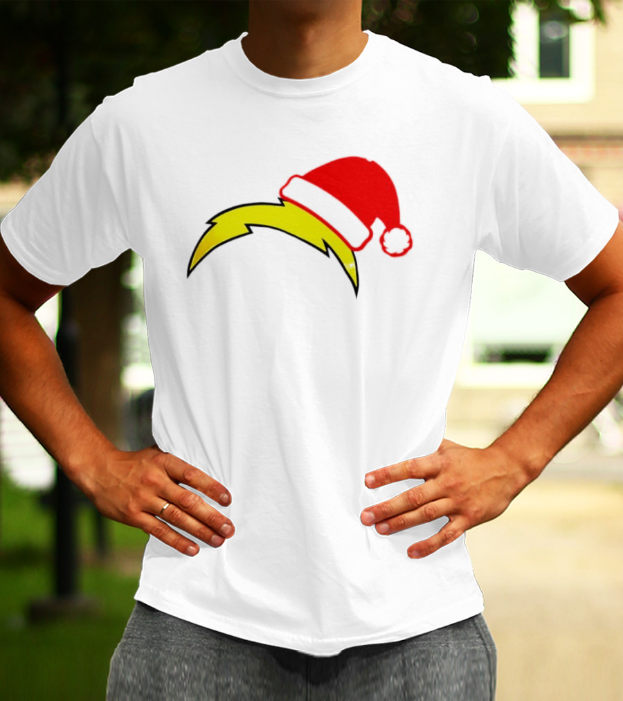 Los Angeles Chargers NFL Santa Hat Bolt T-Shirt