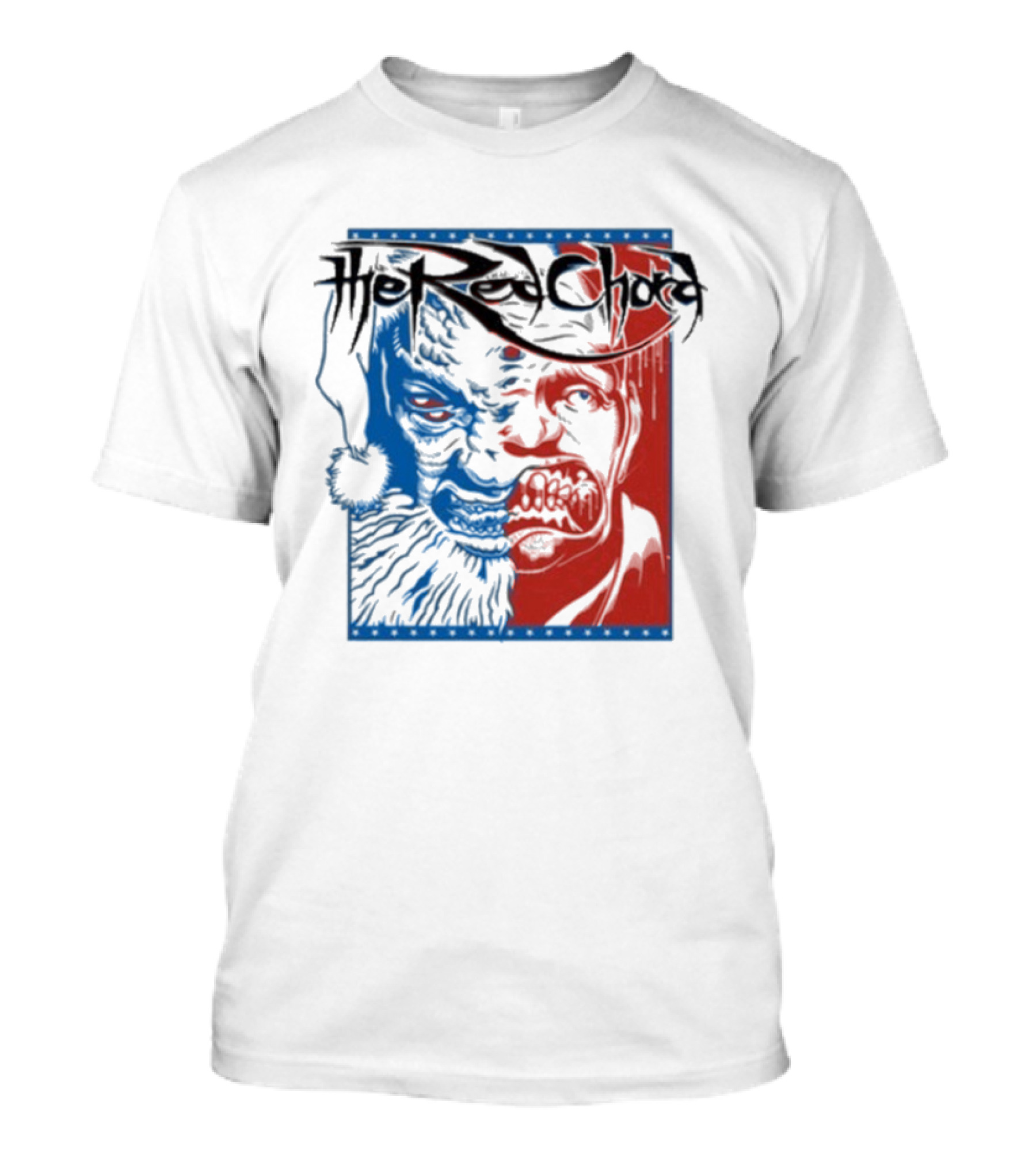 The Red Chord Split Face Blue And Red Duality Artwork T-Shirt