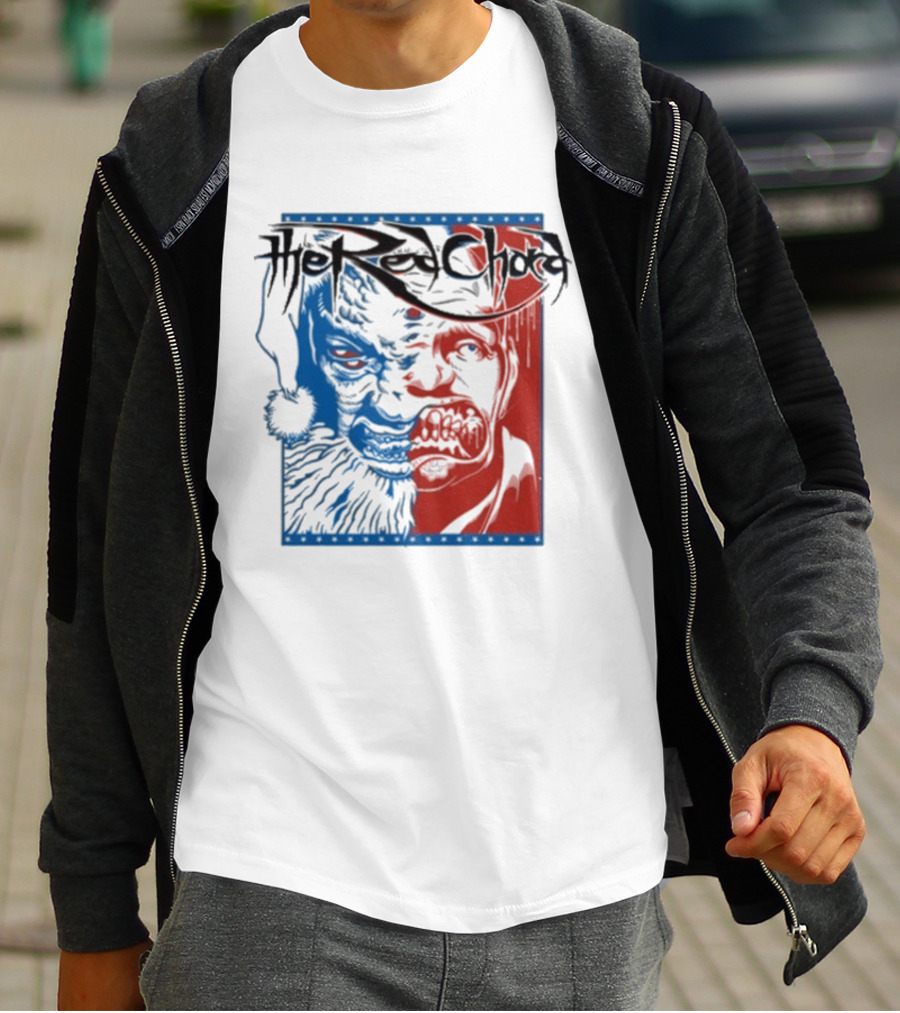 The Red Chord Split Face Blue And Red Duality Artwork T-Shirt