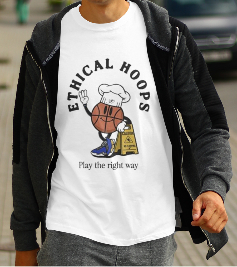 Ethical Hoops Basketball Character No Flopping Play The Right Way T-Shirt