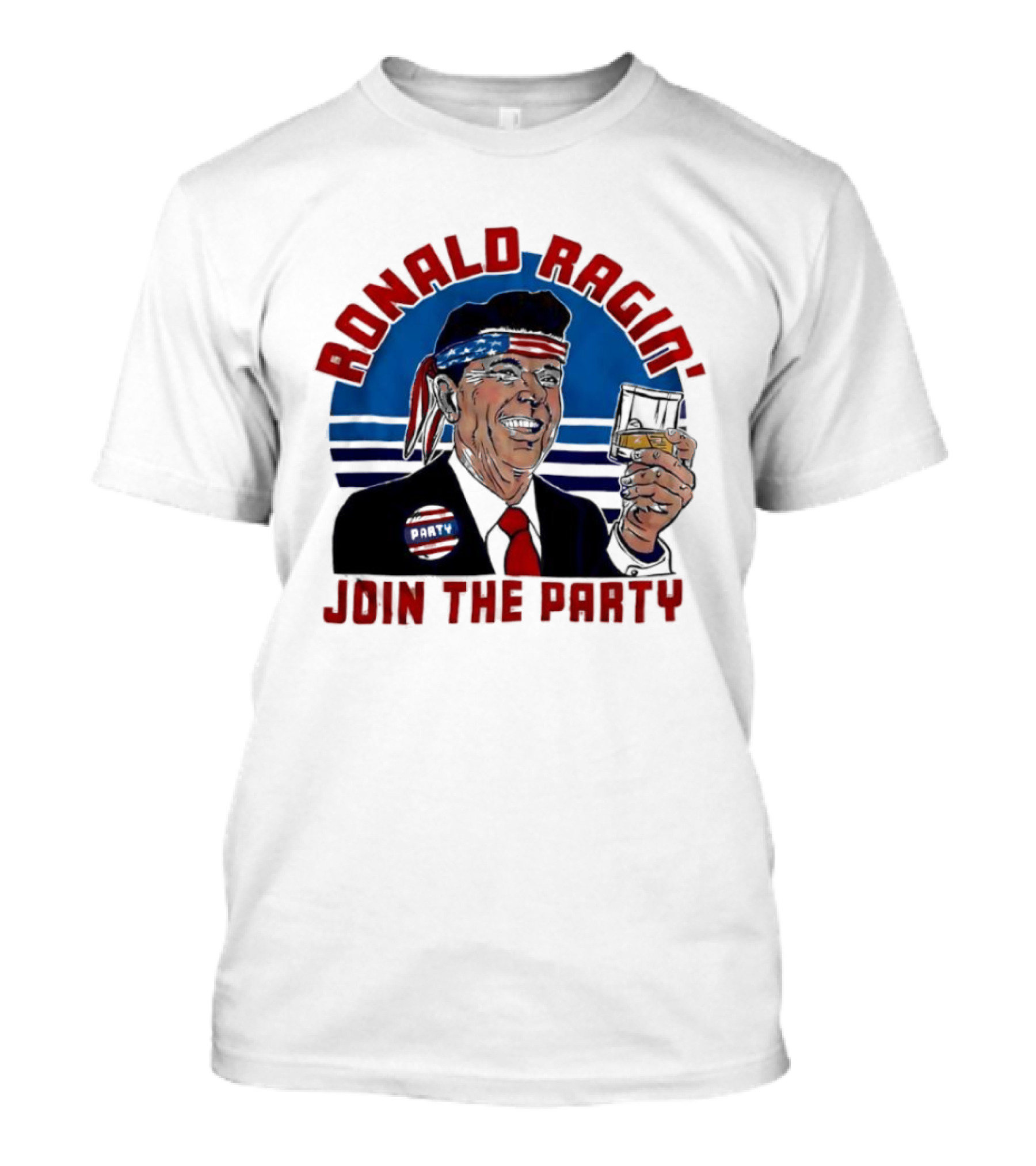 Ronald Ragin Join The Party President Retro Headband T-Shirt