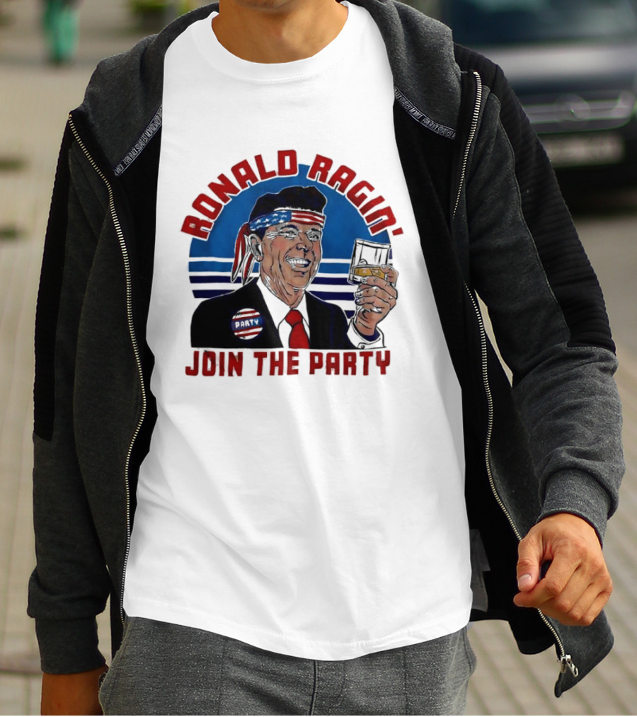 Ronald Ragin Join The Party President Retro Headband T-Shirt
