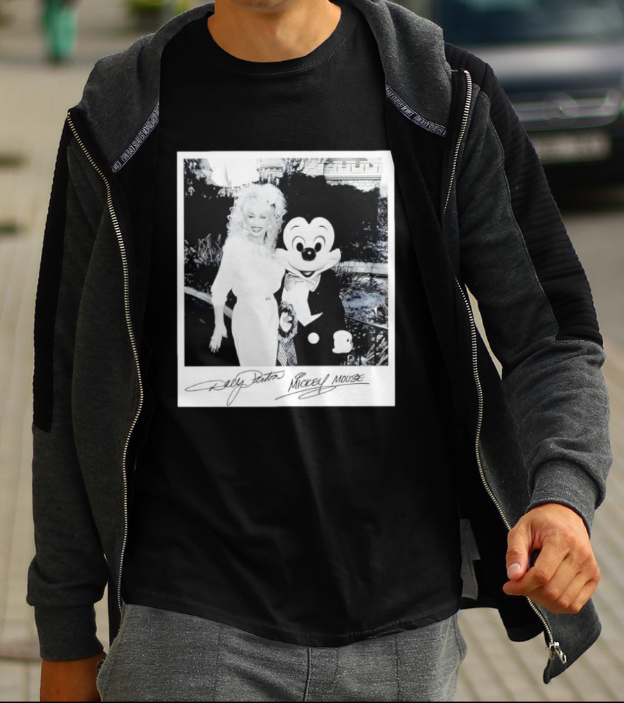 Dolly Parton Mickey Mouse Autograph Polaroid Disney Collaboration T-Shirt