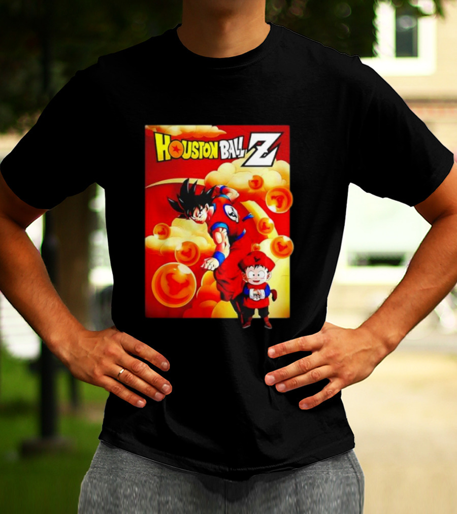 Houston Ball Z Dragon Ball Z Crossover NFL Houston Texans Collaboration T-Shirt