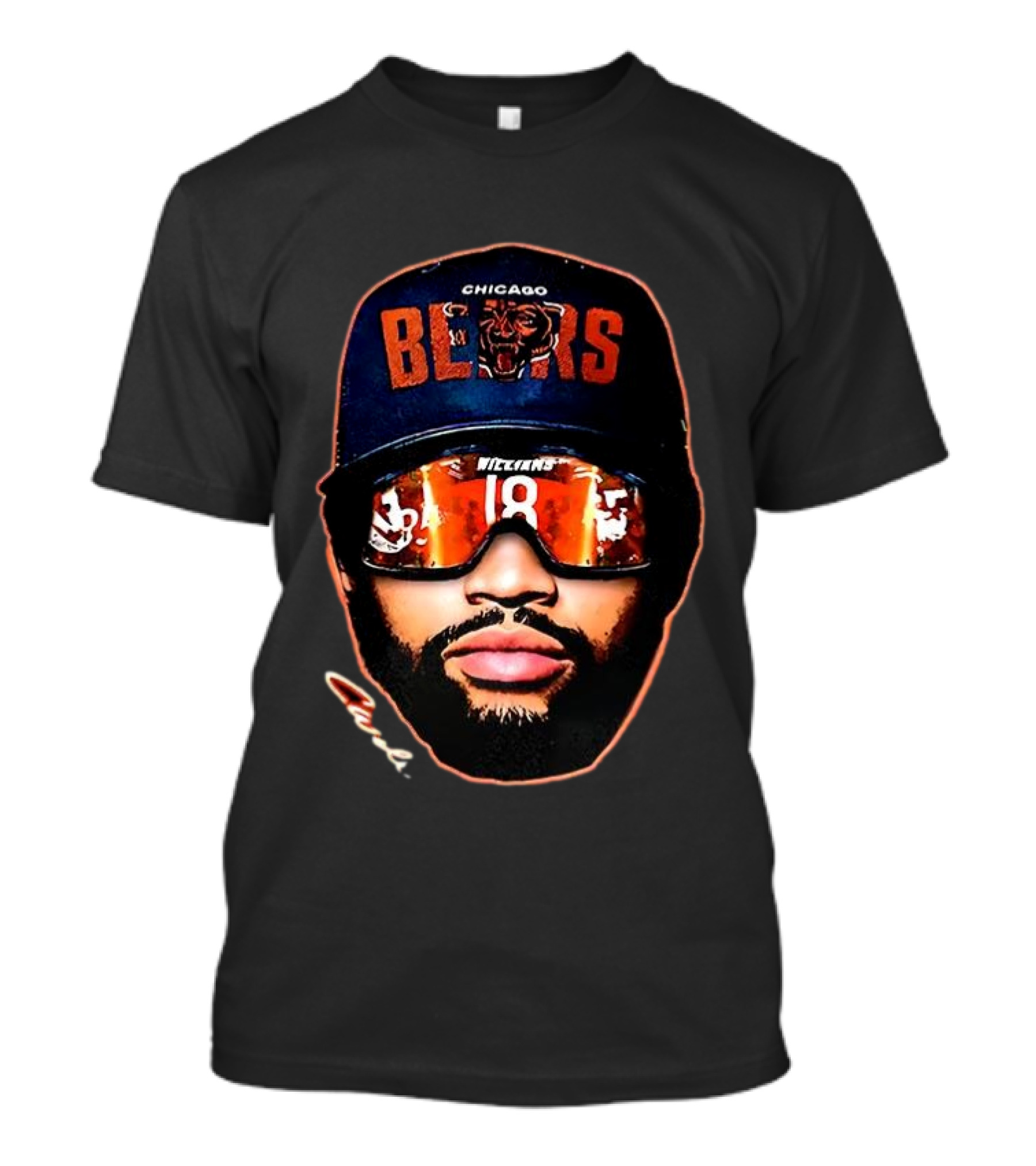 Chicago Bears Caleb Williams Signature Big Face Sunglasses 18 T-Shirt