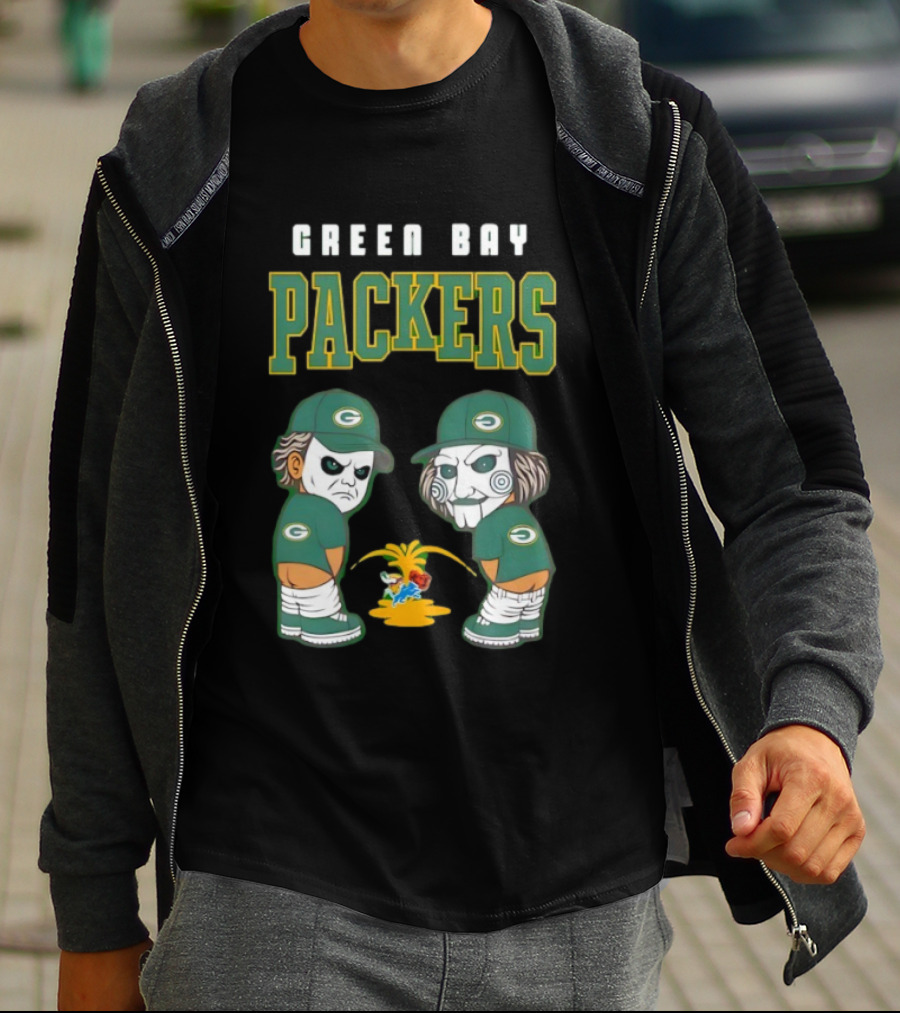 Green Bay Packers Michael Myers Billy The Puppet Pissing T-Shirt
