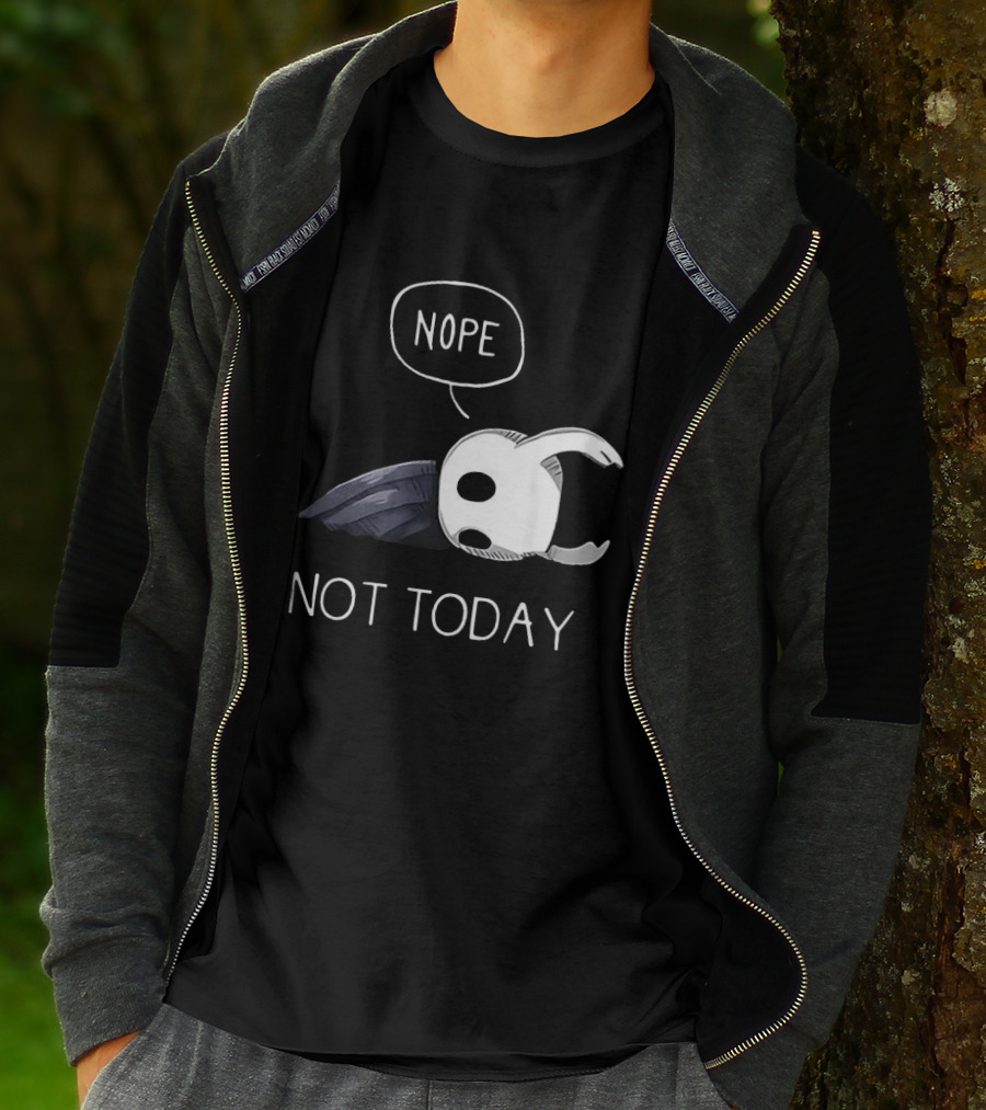 Hollow Knight Nope Not Today Video Game Character Tired Mood T-Shirt