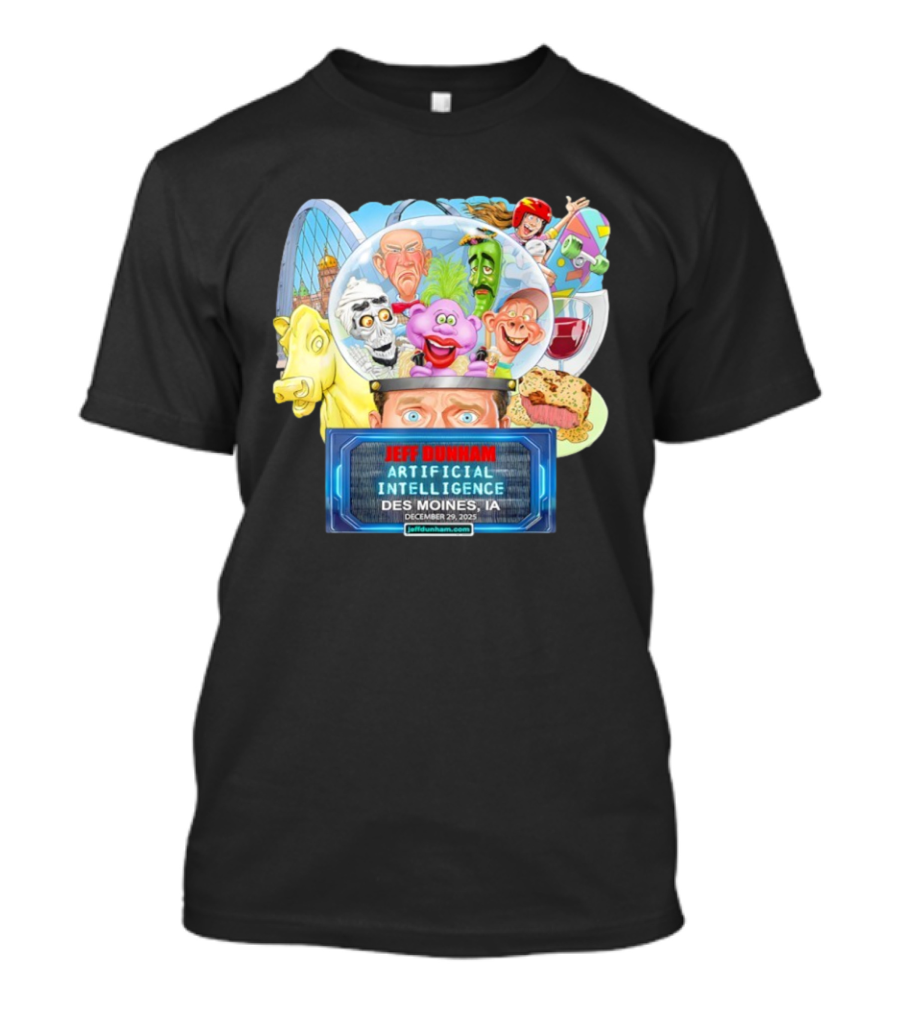 Jeff Dunham Artificial Intelligence Des Moines IA December 29 2025 T-Shirt