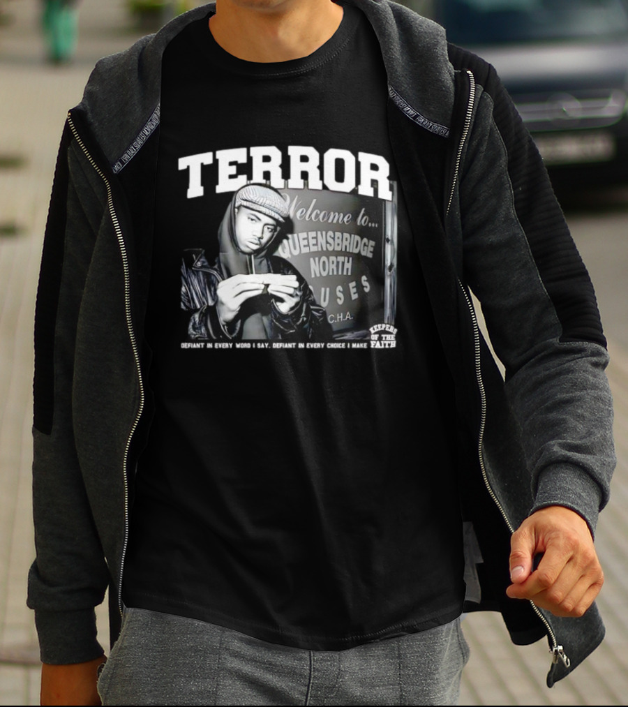 Nas Queensbridge North Houses Terror Defiant Keepers Of The Faith T-Shirt