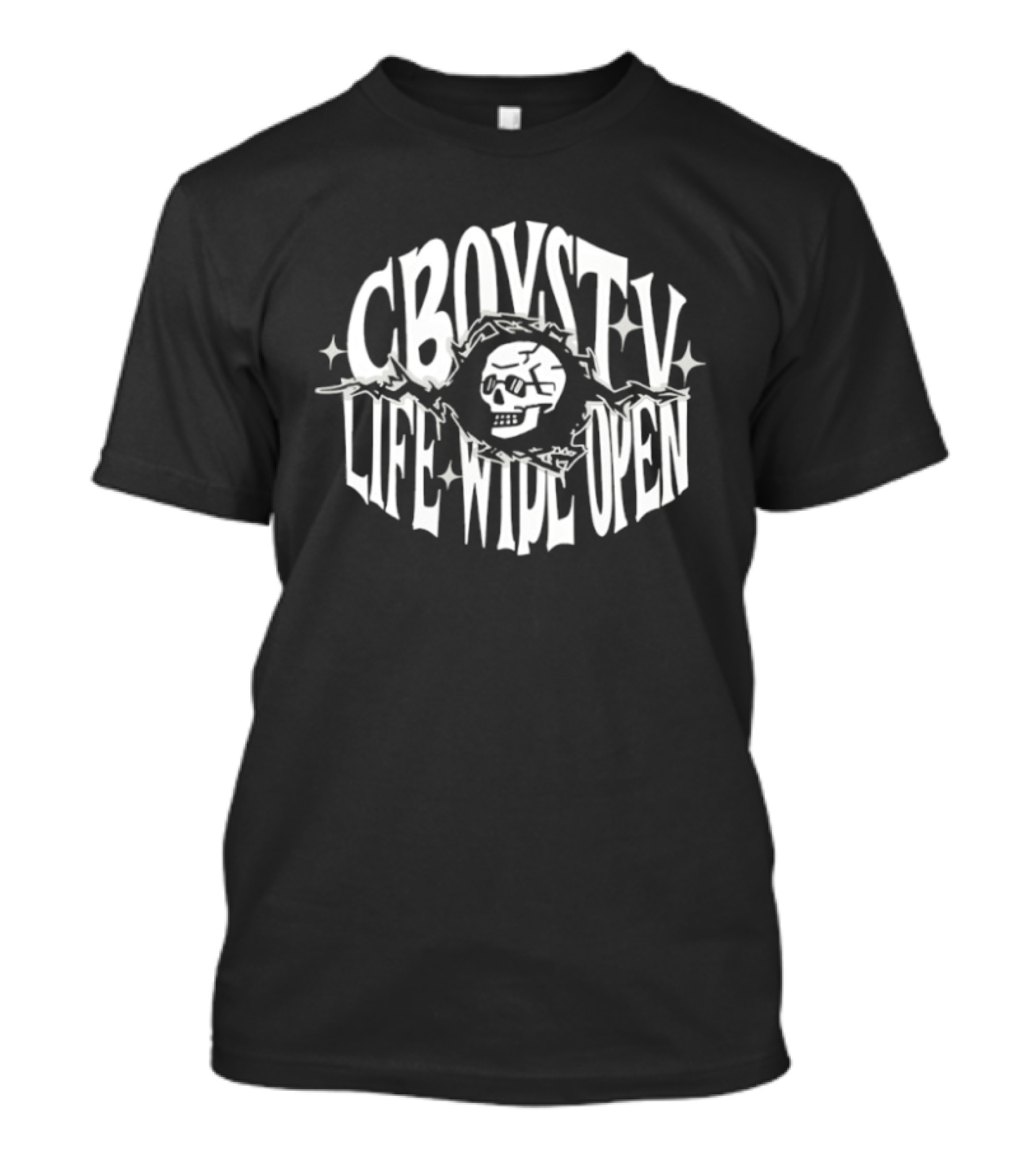 CBoysTV Skull Life Wide Open Militia T-Shirt