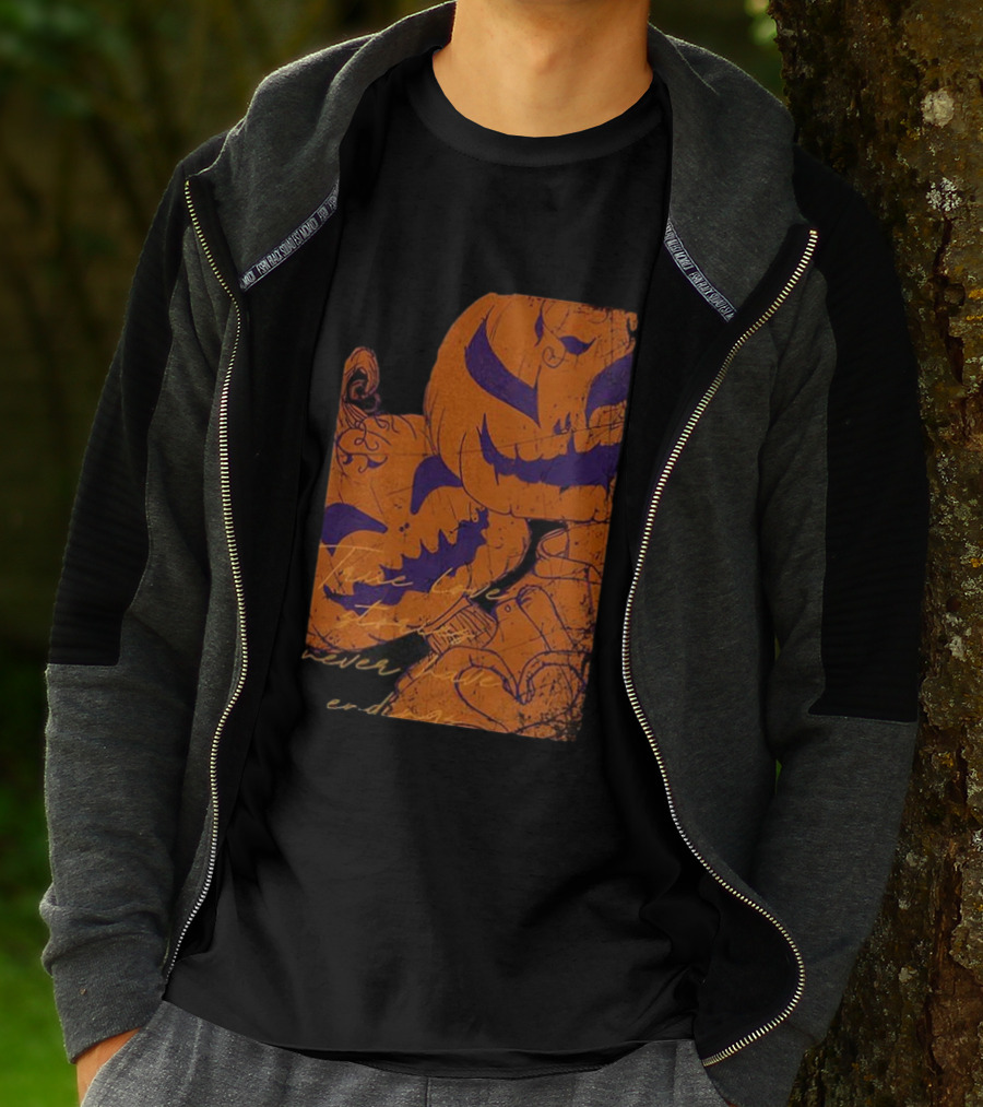 Pumpkin Head Selfie Love Stories Never Ending T-Shirt