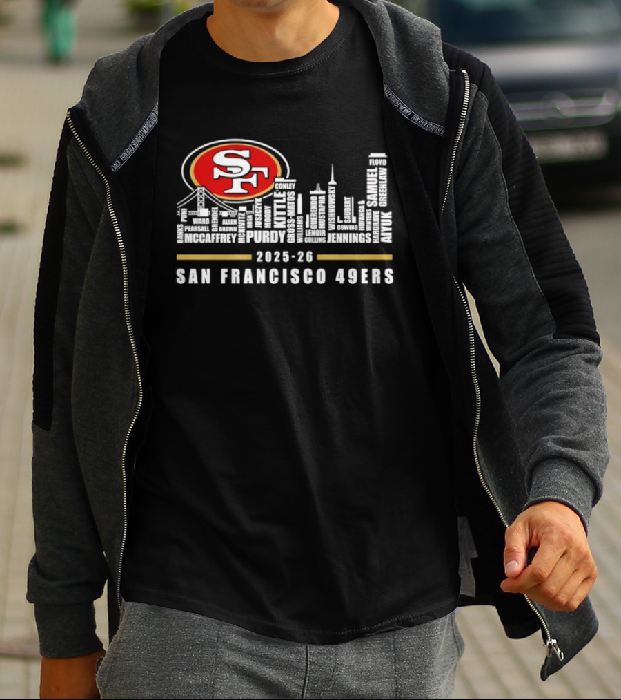 San Francisco 49ers 2025 26 SF Skyline Iconic Football Team T-Shirt