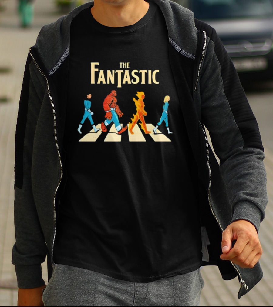 The Fantastic Four Superhero Team Walking T-Shirt