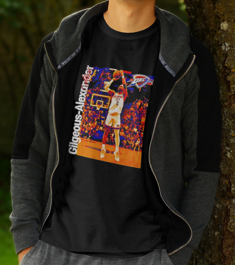 Oklahoma City Thunder Shai Gilgeous Alexander Basketball Action OKC Fans Gear T-Shirt