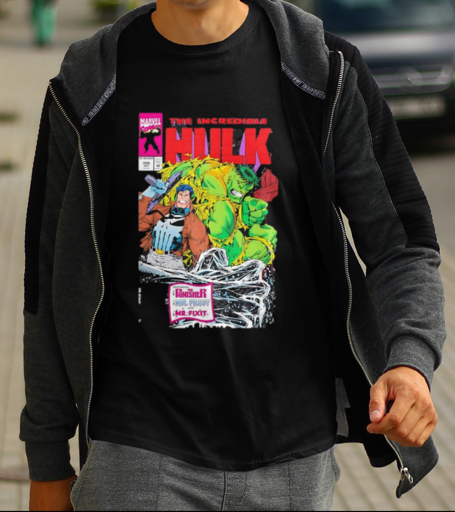 The Incredible Hulk Issue #396 Featuring The Punisher Mr. Fixit Mr. Frost Marvel Comics T-Shirt