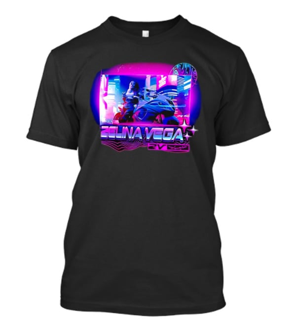 Zelina Vega Motorcycle Neon Cyberpunk WWE Champion T-Shirt