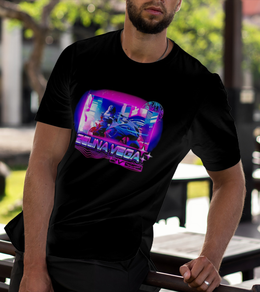 Zelina Vega Motorcycle Neon Cyberpunk WWE Champion T-Shirt