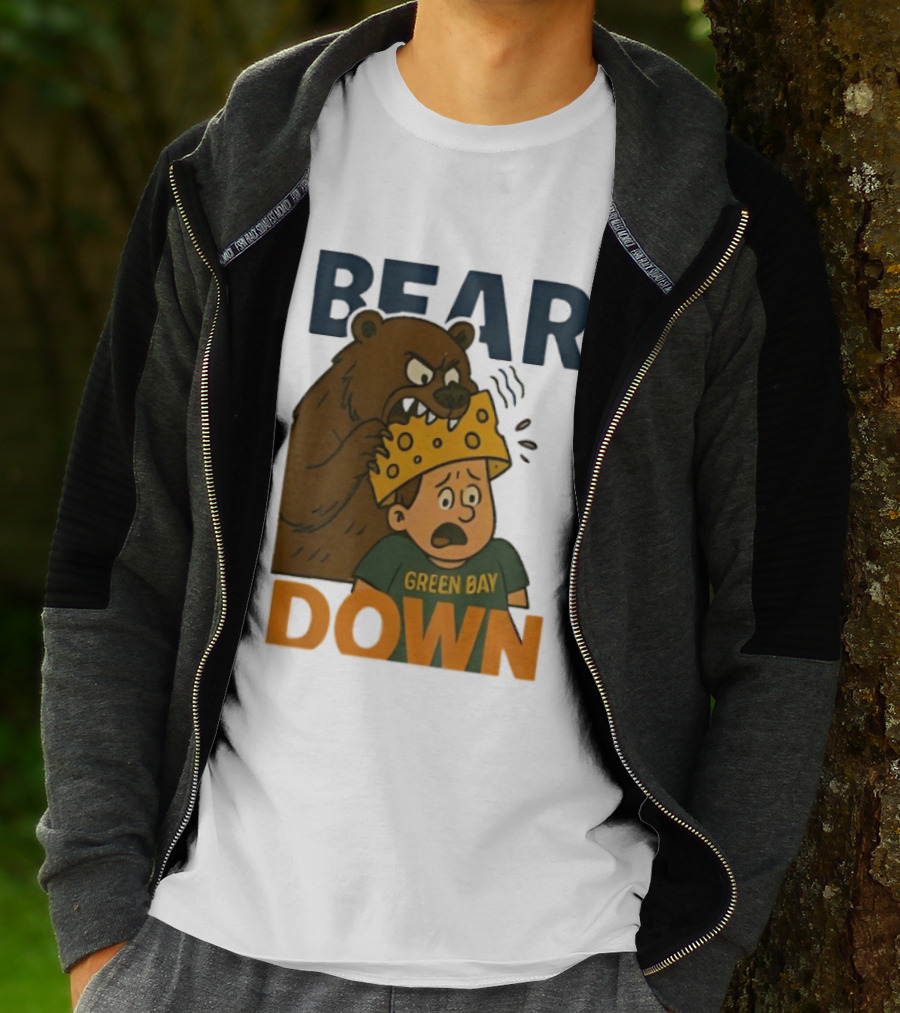 Bear Down Green Bay Packers Rivalry Cheesy Confrontation T-Shirt