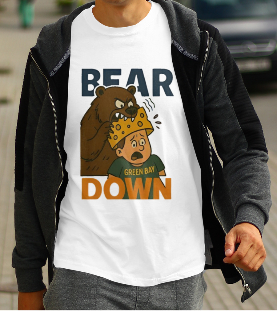 Bear Down Green Bay Packers Rivalry Cheesy Confrontation T-Shirt