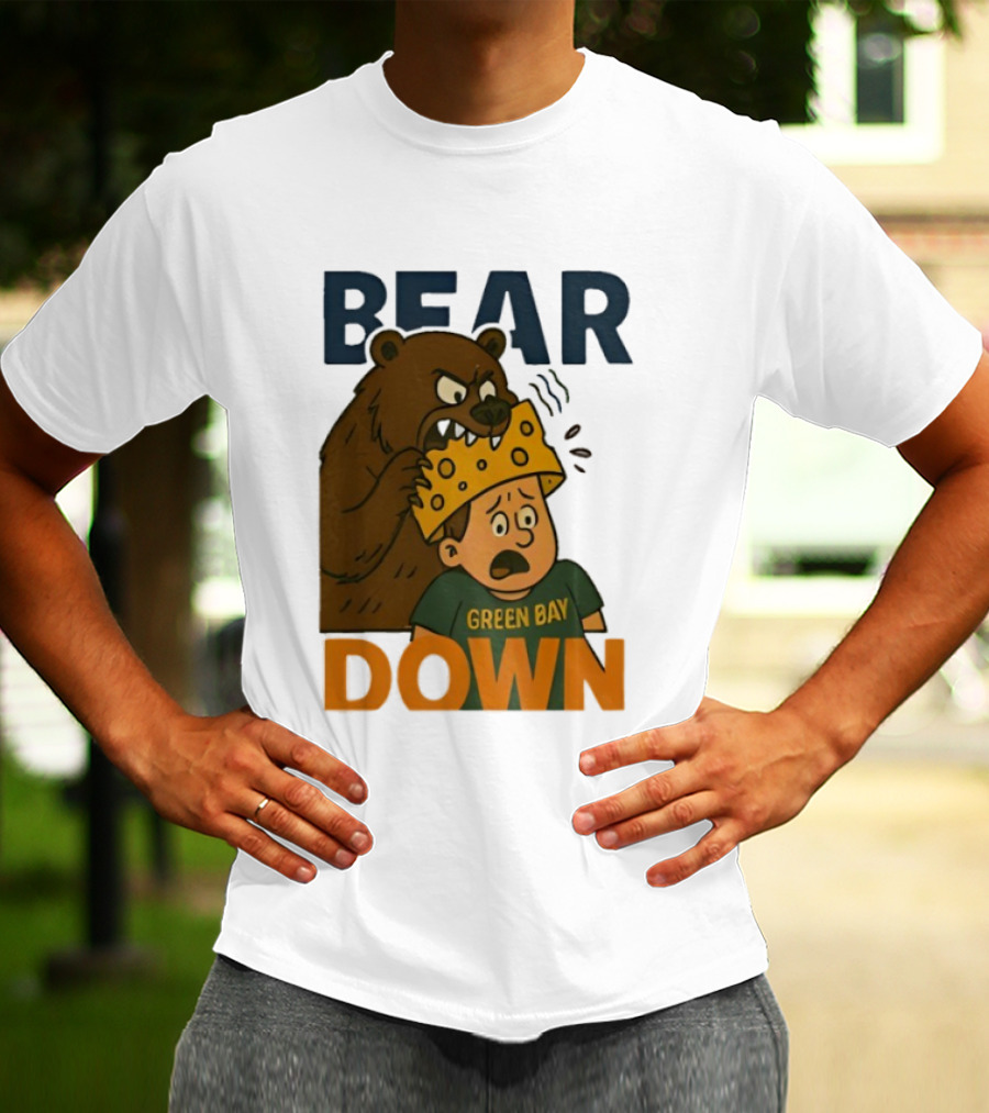 Bear Down Green Bay Packers Rivalry Cheesy Confrontation T-Shirt