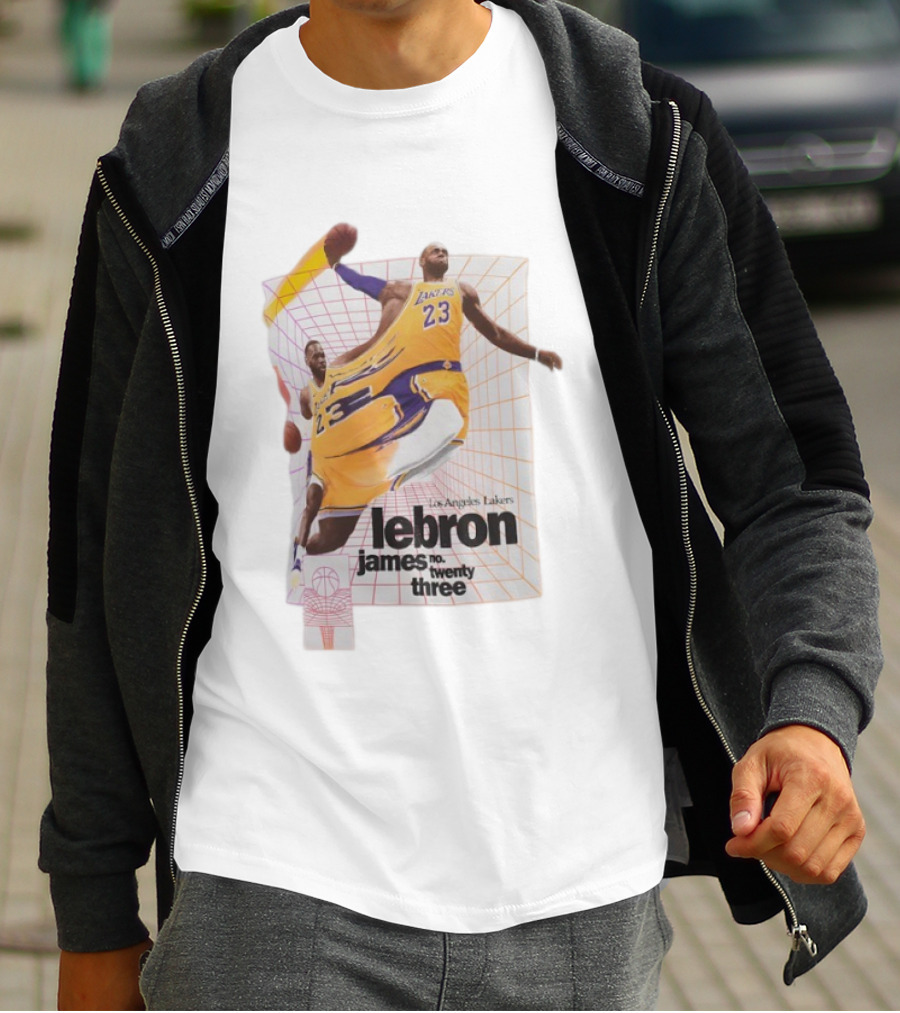 Los Angeles Lakers LeBron James Number 23 Time Warp Basketball T-Shirt