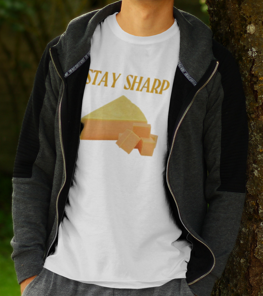 Stay Sharp Cheese Block Slice Wedge T-Shirt