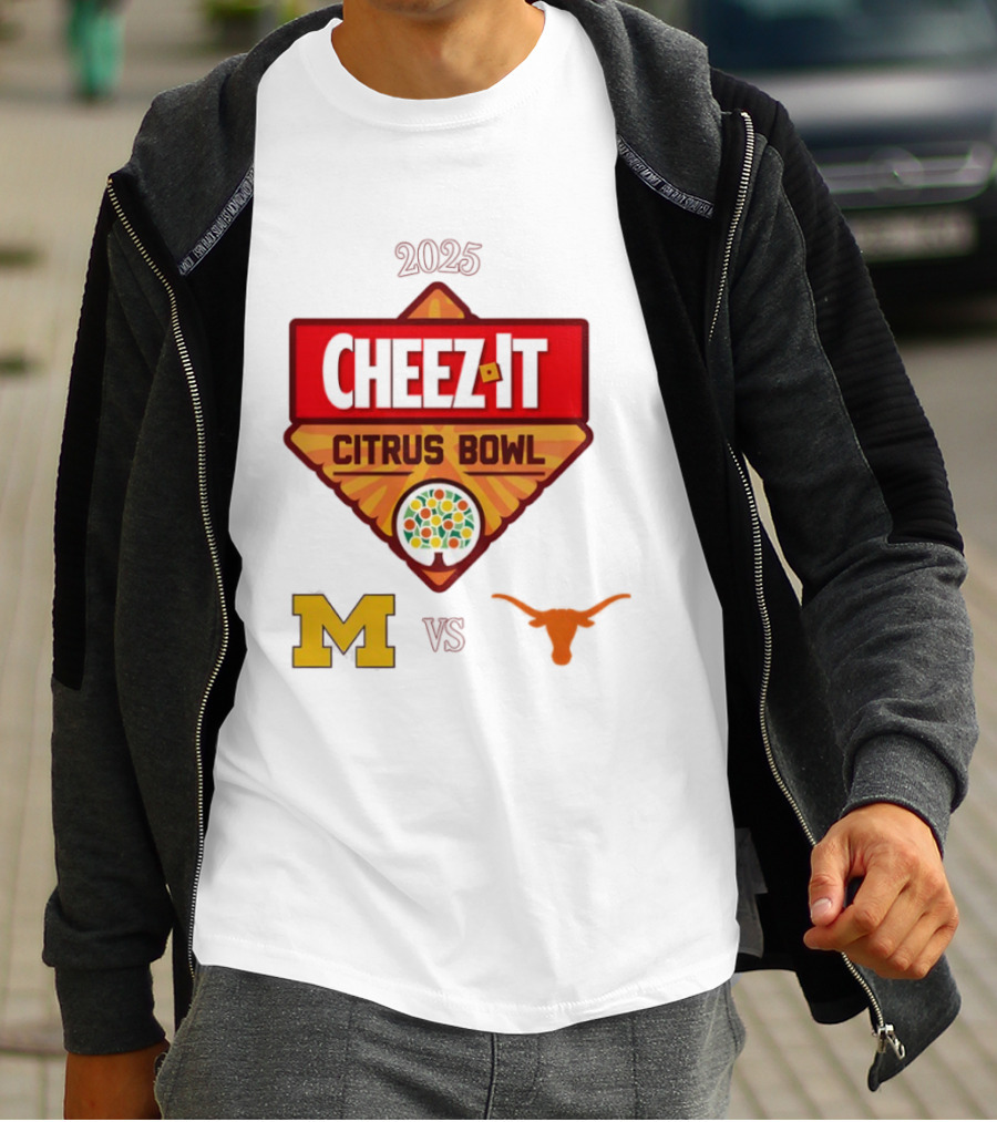2025 Cheez It Citrus Bowl Texas Longhorns Vs Michigan Wolverines T-Shirt