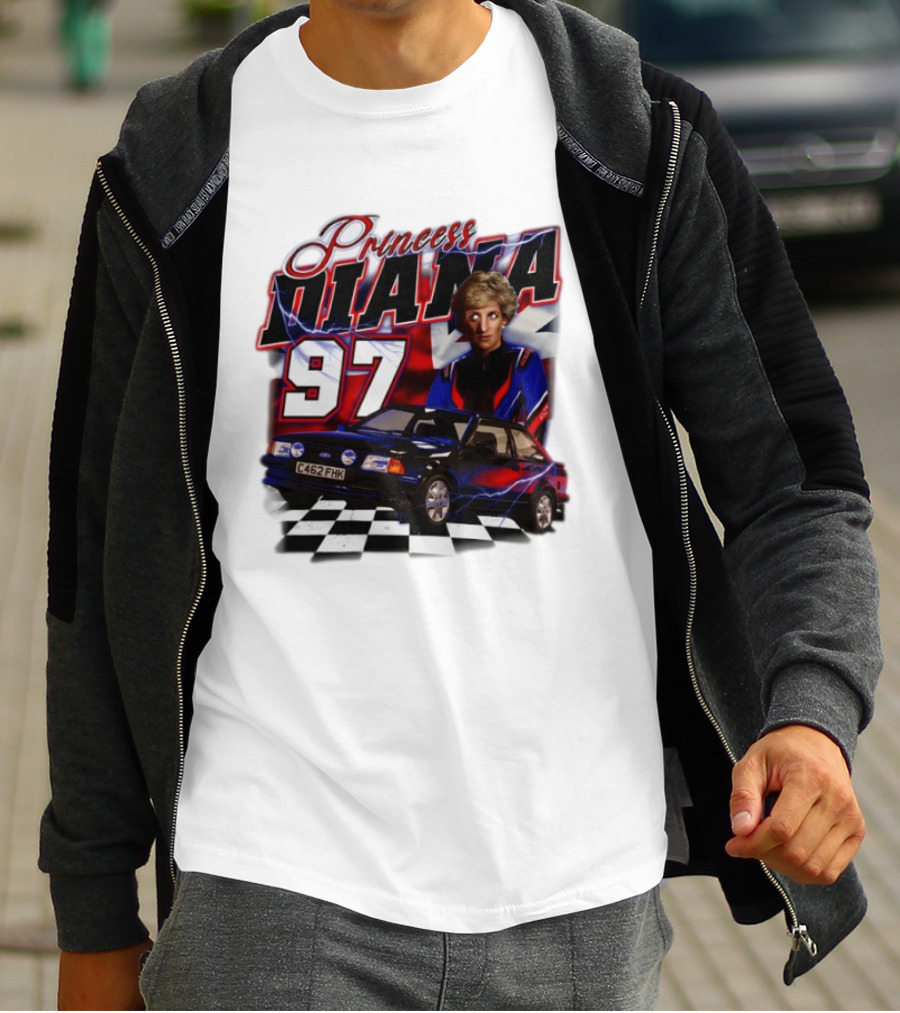 Princess Diana 97 Racer Car Union Jack T-Shirt