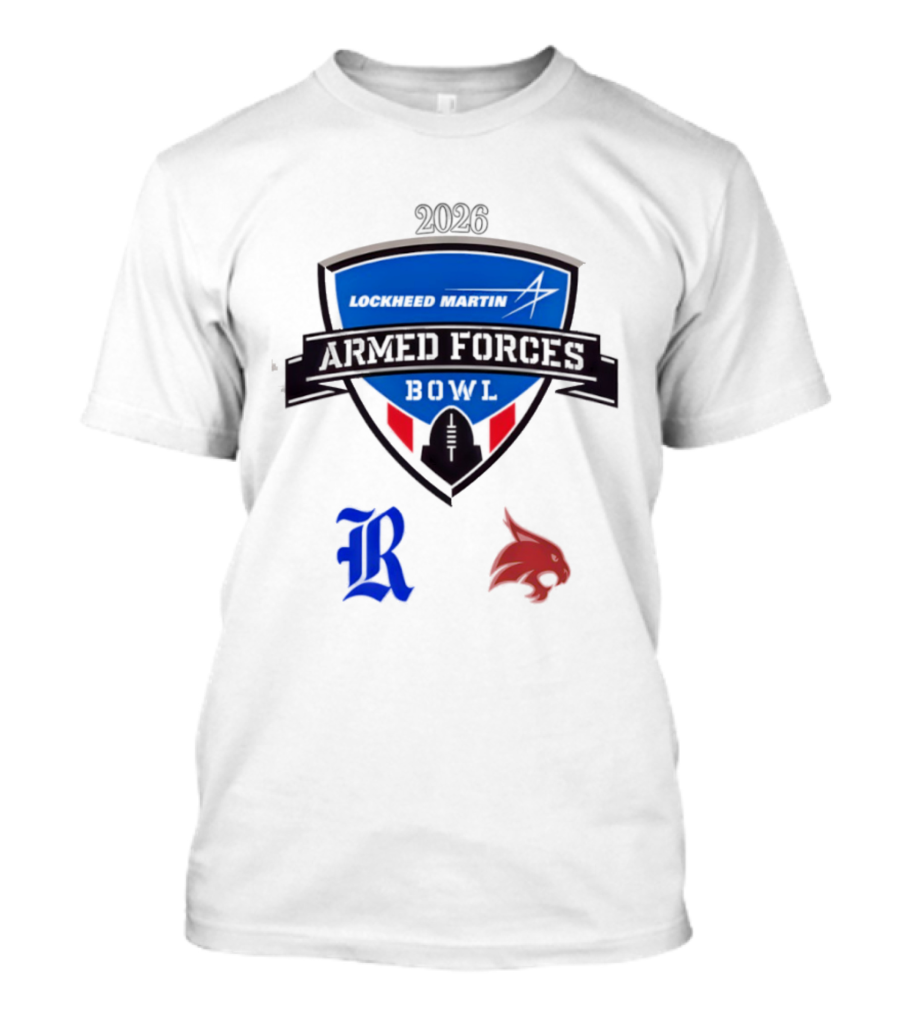 Rice Owls Vs Texas State Bobcats Lockheed Martin Armed Forces Bowl 2026 T-Shirt