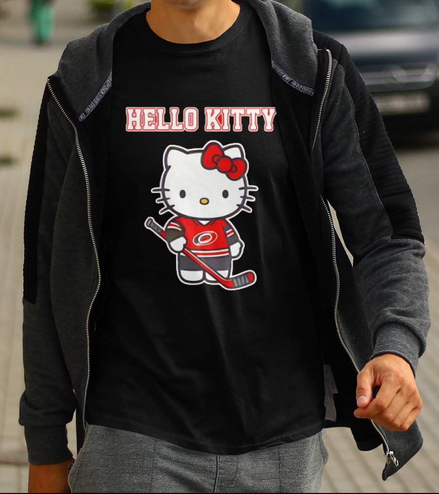 Carolina Hurricanes Hello Kitty Night Cute Hockey T-Shirt