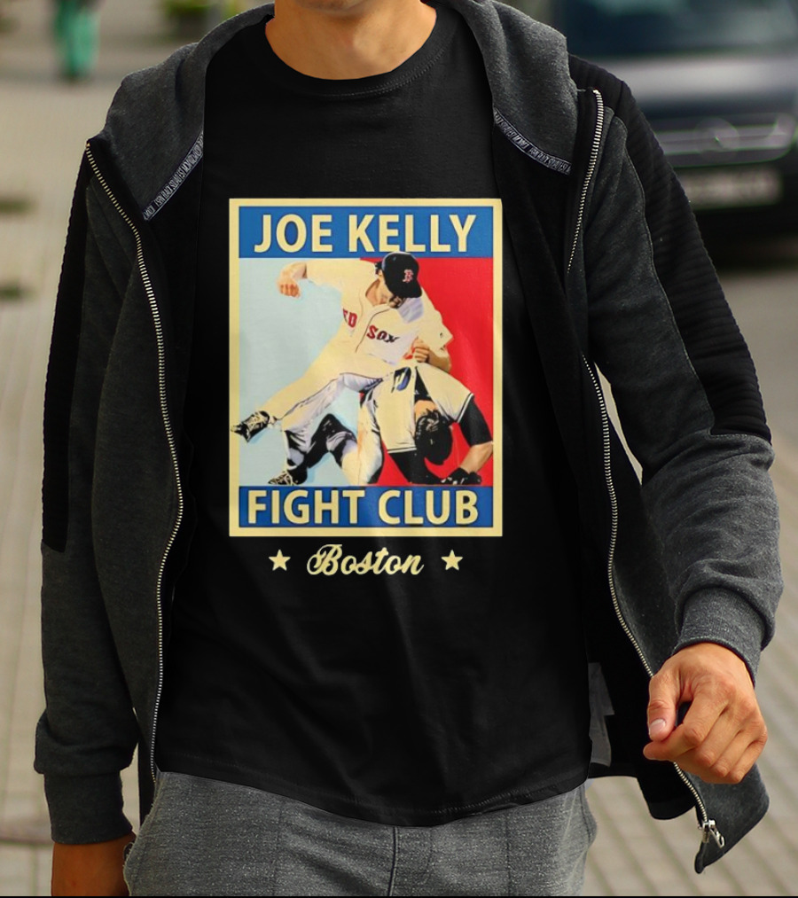 Joe Kelly Fight Club Boston Red Sox Baseball Action T-Shirt