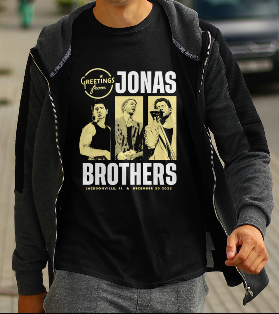 Greetings From Jonas Brothers Jacksonville FL December 30 2025 T-Shirt
