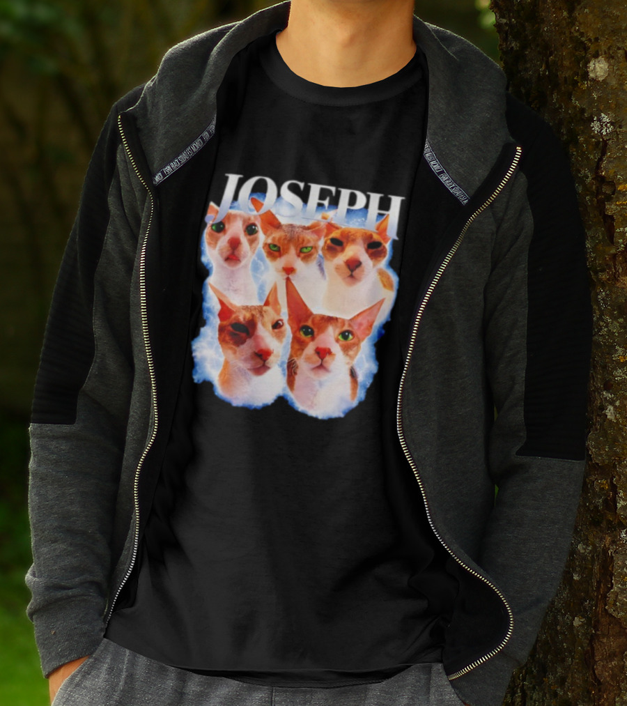 JOSEPH Five Cat Faces Blue Aura T-Shirt
