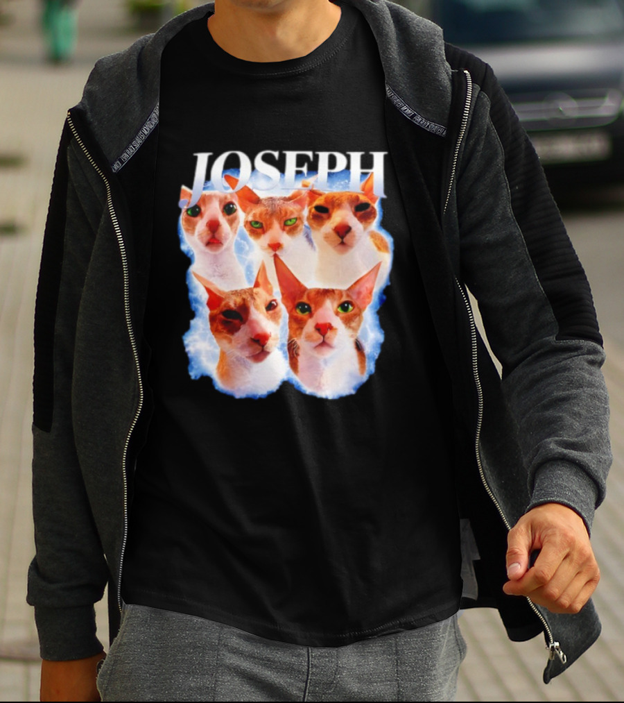 JOSEPH Five Cat Faces Blue Aura T-Shirt