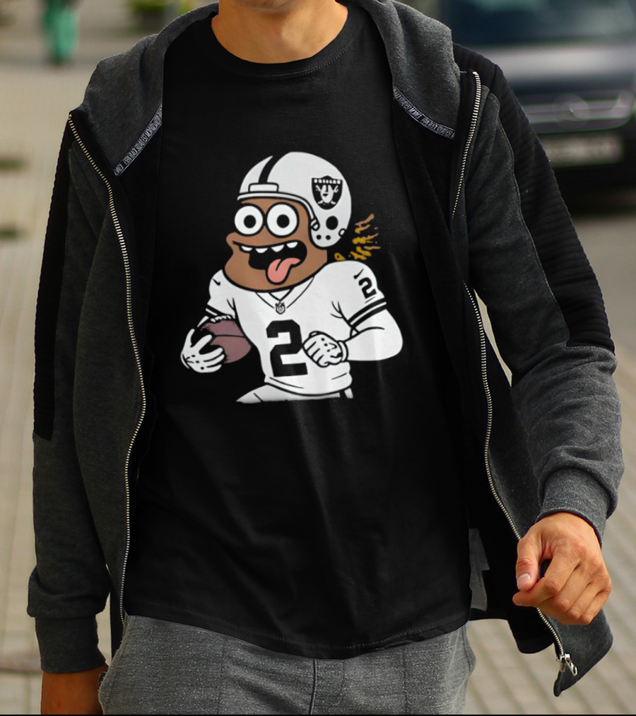 Las Vegas Raiders Ashton Jeanty Cartoon Number 2 Football Player T-Shirt