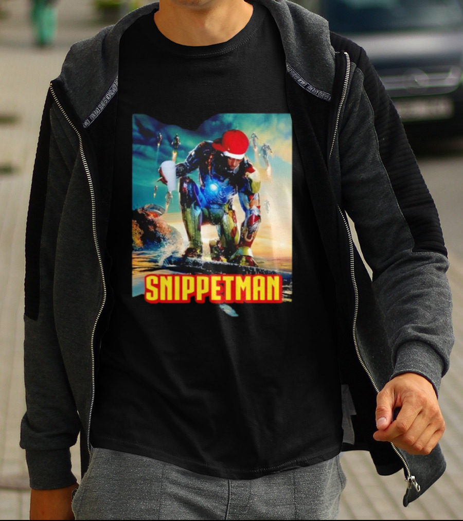 Playboi Carti Snippet Man Iron Hero Parody In Red Cap With Cup T-Shirt