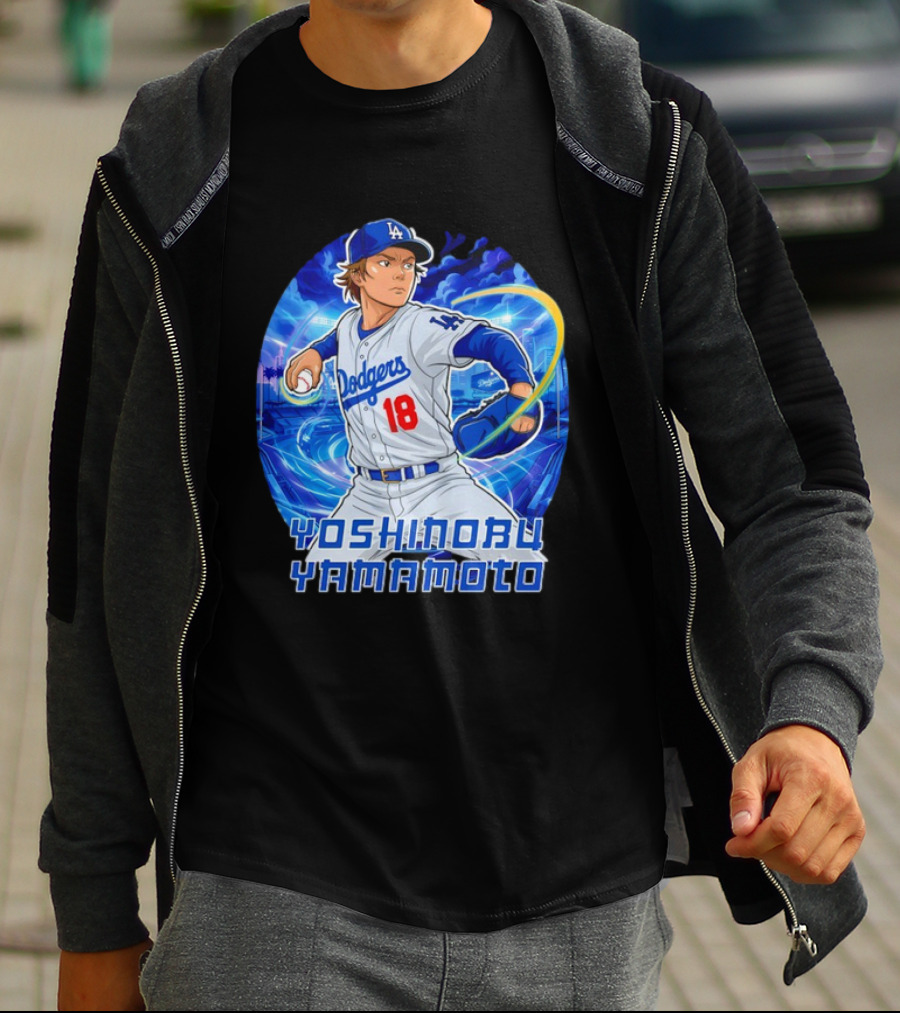 Los Angeles Dodgers Yoshinobu Yamamoto Anime Pitcher T-Shirt