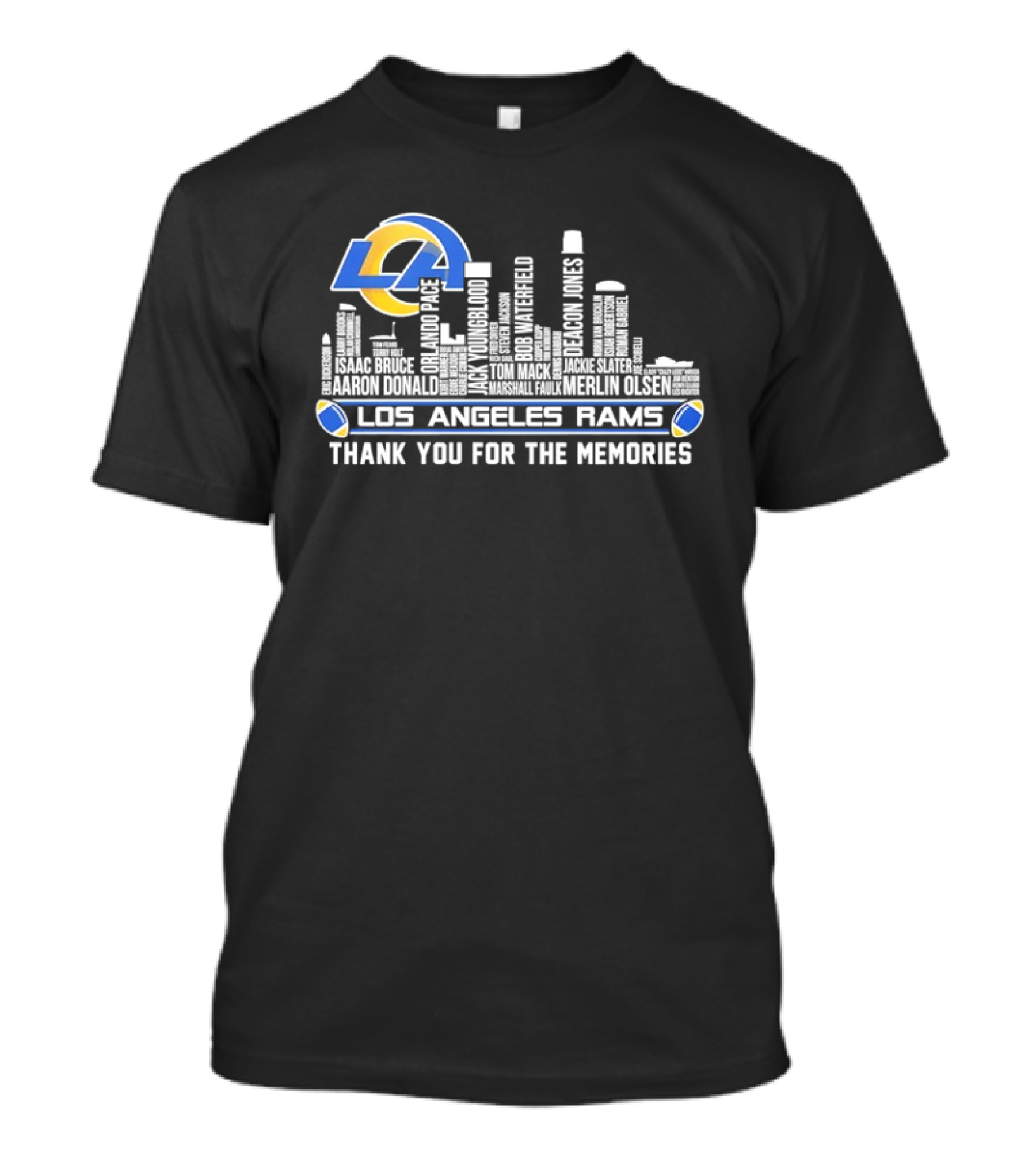 Los Angeles Rams Thank You For The Memories City Skyline LA T-Shirt