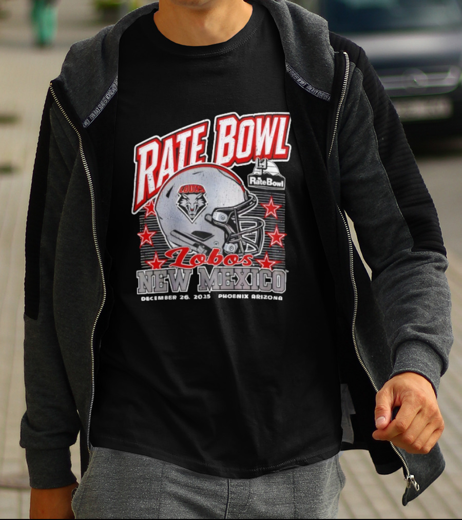 Rate Bowl 2025 New Mexico Lobos Vintage Helmet December 26 Phoenix Arizona T-Shirt