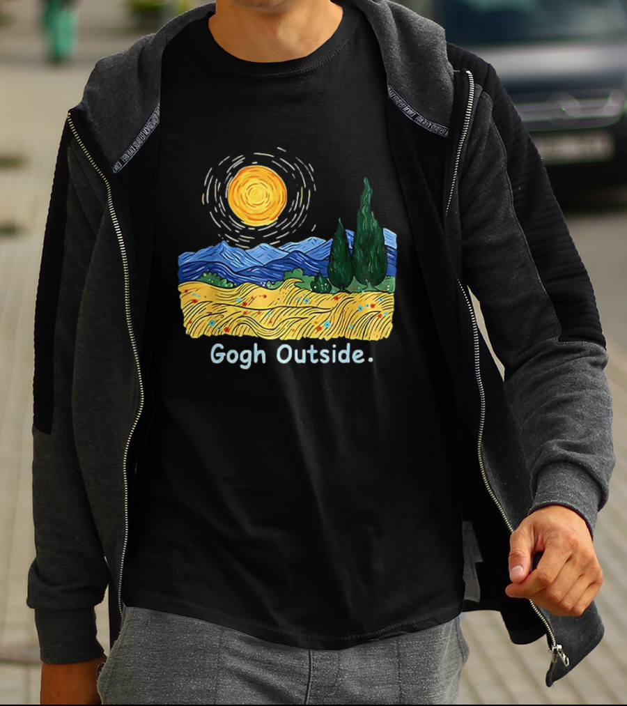 Gogh Outside Starry Night Sun Landscape T-Shirt