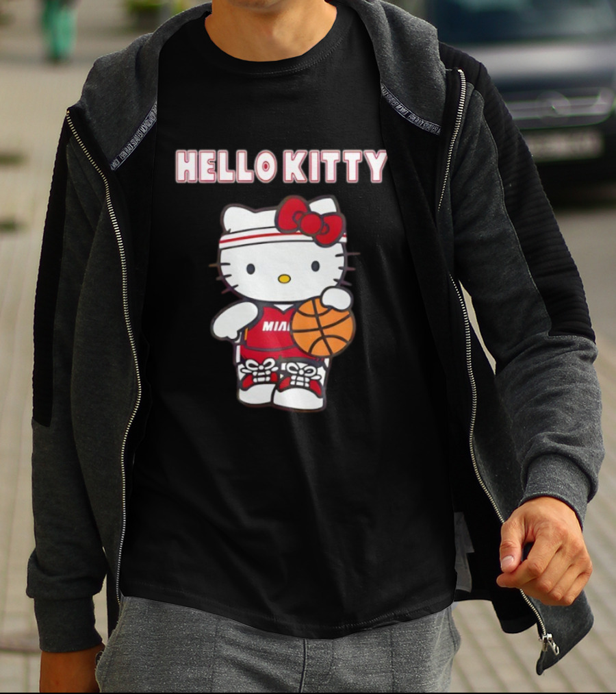 Hello Kitty Miami Basketball Crossover Cute Collaboration T-Shirt