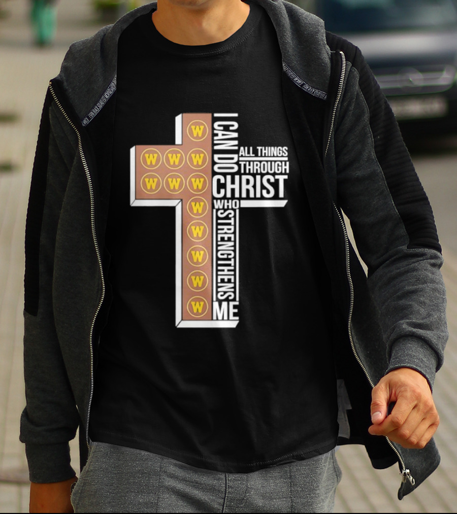San Diego Padres W Logo Cross I Can Do All Things Through Christ Who Strengthens Me T-Shirt