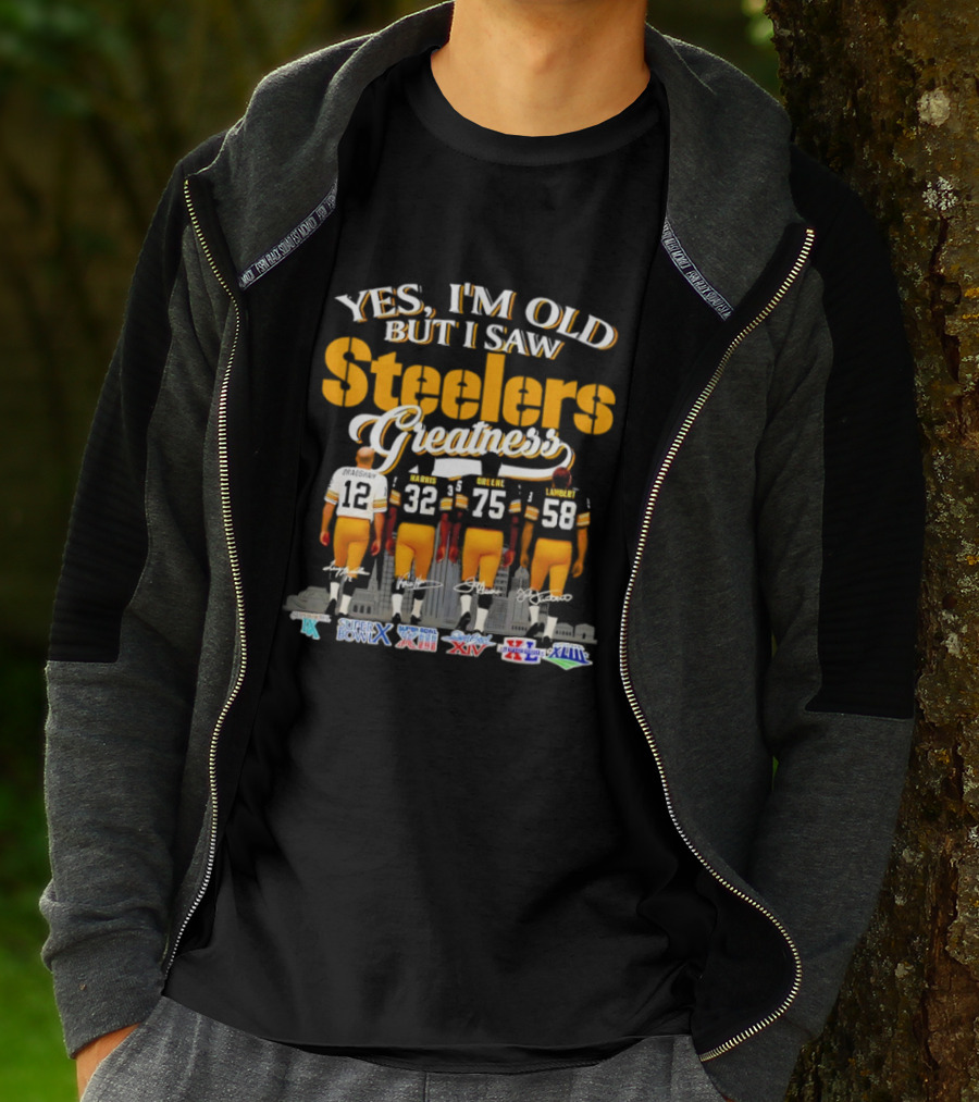 Yes I'm Old But I Saw Steelers Greatness Super Bowl X XIII XIV XL XLIII XLV T-Shirt