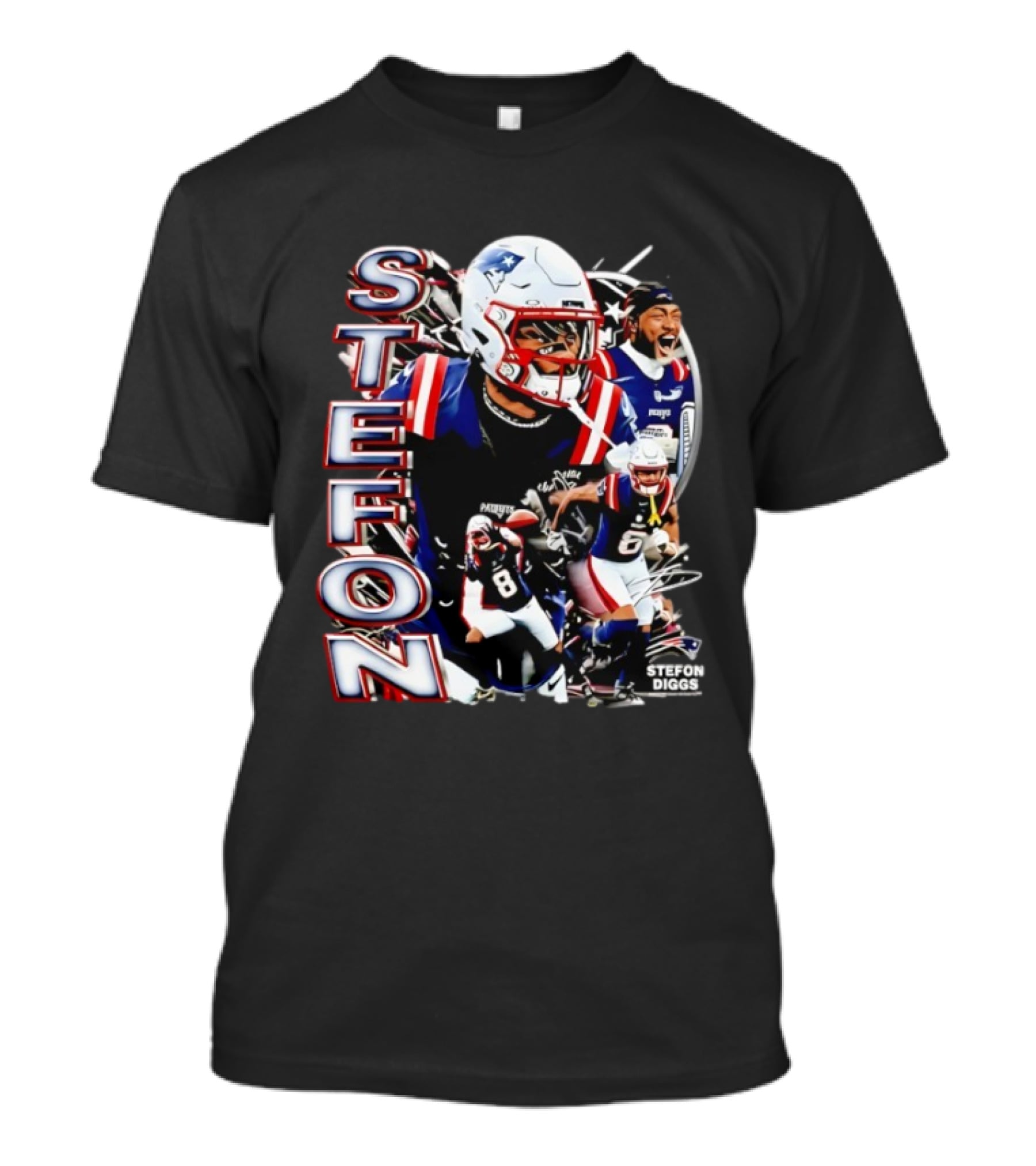 Stefon Diggs New England Style Patriots Fan Collection T-Shirt