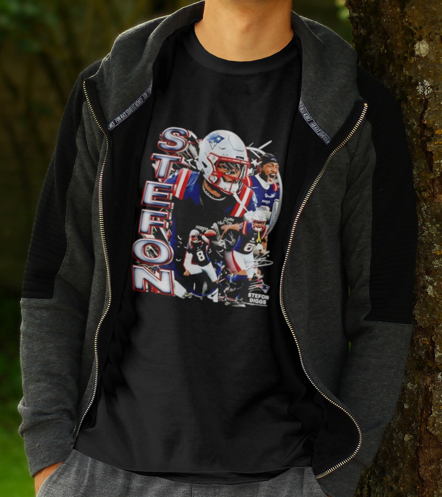 Stefon Diggs New England Style Patriots Fan Collection T-Shirt