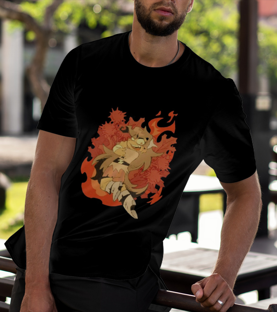 Zeddyzi Ramshackle Vinnie Vibes Flame Character Art Anime T-Shirt